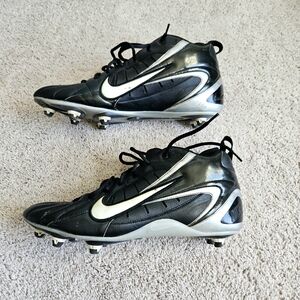 Nike Black Silver Soccer Baseball Football Sports Athletic Cleats Shoes Size 13